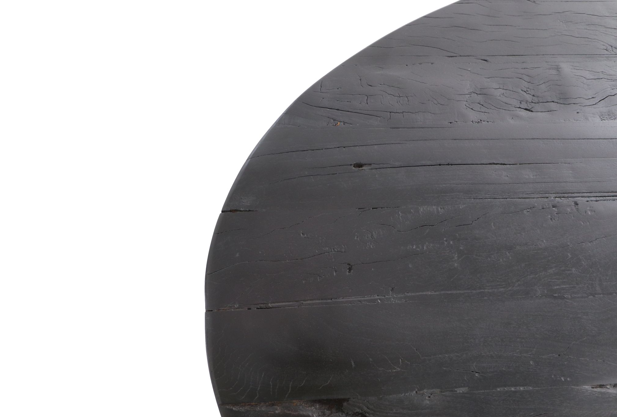 Ovaal tafelblad - 240x120x5/5.5 - Zwart - Gerecycled mangohout